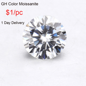 Vente en gros 6.5mm 1ct Moissanite coupe brillante GH VVS pierre synthétique certificat autorisé pour bijoux Moissanite - Product Image 1