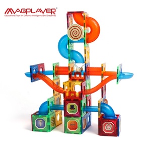 Juguetes STEM de China, 102 Uds., juego de baldosas magnéticas, bloques de construcción, carrera de mármol, bolas de carrera, juguete para niños - Product Image 2