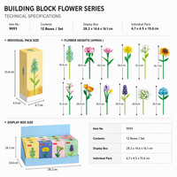 Set de Bloques de Construcción Personalizado 12 en 1, Colección Botánica de Mini Ladrillos 9093, Juguetes Educativos STEM para Niños, Marca Privada