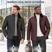 Veste d'hiver matelassée pour homme, manteau chaud rembourré avec col en fausse fourrure amovible, style décontracté chic, vente en gros, stock disponible, vêtements d'extérieur