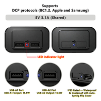 Panel Outlet Usb Mobil RV Camper USB Bus Charger 12V 24V Soket untuk Ponsel Perahu Bus Aksesoris