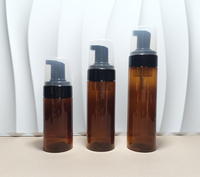 Vente en gros Brun 100ml 120ml 150ml 200ml 250ml Ambre PET Flacon pompe mousse plastique à épaulement rond avec bouchon en mousse pour crème pour le visage