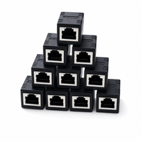 Acoplador RJ45, Conector de Cable de Red Cat5e Cat6, Extensor Ethernet Recto, Acoplador LAN Hembra a Hembra