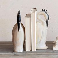Serre-livres en résine personnalisés en forme de héron, supports de livres créatifs en résine pour étagères, décoration pour bureau et maison