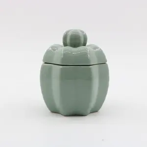 OEM-conjunto de accesorios de cerámica verde para baño, accesorios de baño en forma de Cactus