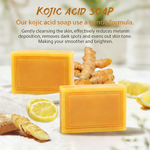 ターメリック手作り固形石鹸 レモンコウジ酸美白石鹸 シャワー＆フェイシャルディープクレンジング 顔と体のスキンケア用 - Product Image 2