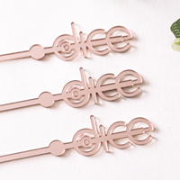 Agitateurs à cocktail en acrylique miroir or rose avec logo laser, agitateurs à boisson découpés au laser pour décoration de mariage, bâtonnets à mélanger