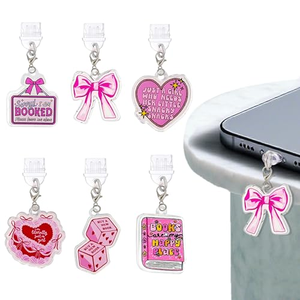 Bouchons anti-poussière personnalisés en acrylique pour téléphone, type C, breloques et accessoires pour smartphone - Product Image 1