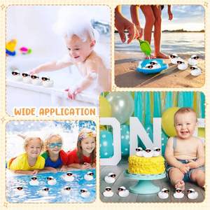 Custom Logo 2 Inch Squeaky Rubber Ducks Sunglasses Sets Baby 0-24M <b>Bath</b> Toys Birthday Party Favors Carnival Prizes Car - Product Image 5
