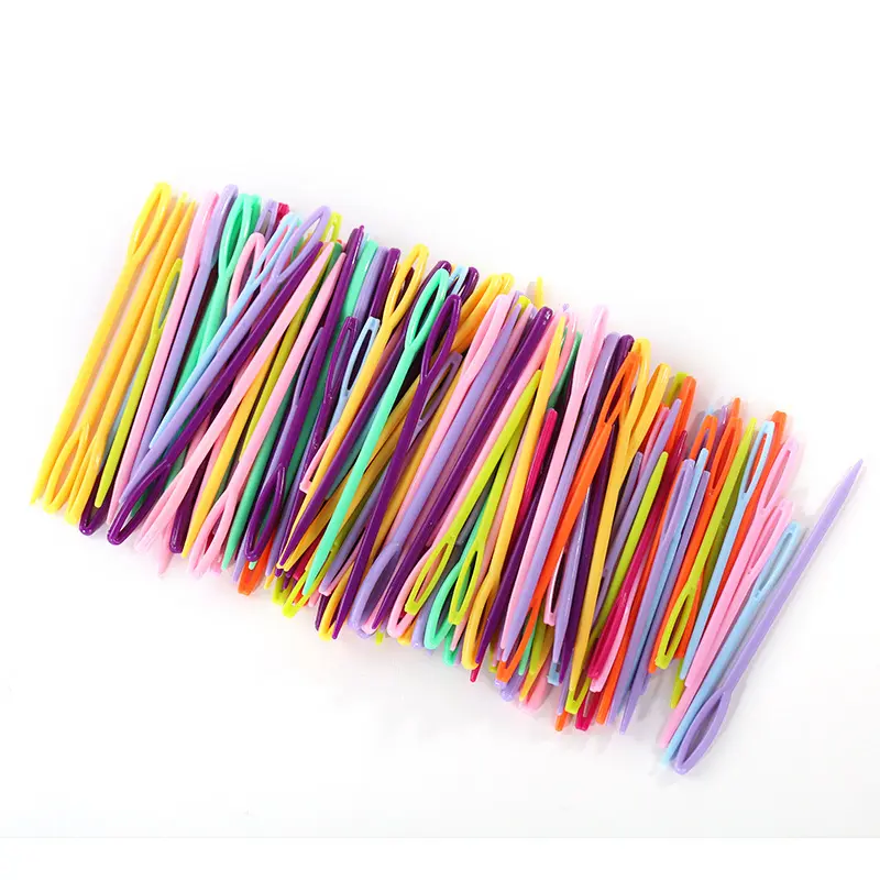 7cm 9cm 1000pcs/bag colorful safety DIY Hand sewing knitting sweater woolen yarn plastic Needles for children