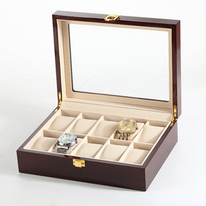 Scatola Regalo per Orologi di Lusso in Legno Laccato Lucido Marrone con Logo Personalizzato e Morbida Fodera in Velluto per Orologi di Prestigio - Product Image 2
