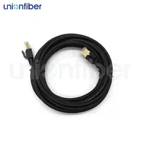 Kabel Patch Ethernet Bulat Unionfiber Cat8 Tembaga Murni SFTP RJ45 40Gbps Kabel LAN ISO9001 ROHS CE CPR untuk Server Switch