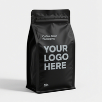 Sachet alimentaire écologique, sachet à fermeture éclair écologique pour grains de café, sachet à 8 côtés avec valve pour thé