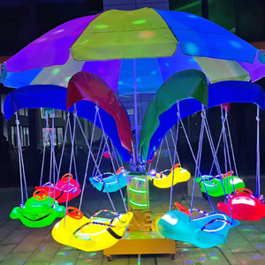 Columpio giratorio infantil con forma de <span class=keywords><strong>sombrilla</strong></span>, <span class=keywords><strong>silla</strong></span> voladora móvil con diseño de delfín para parques de atracciones, granjas y zonas de juego - Product Image 4
