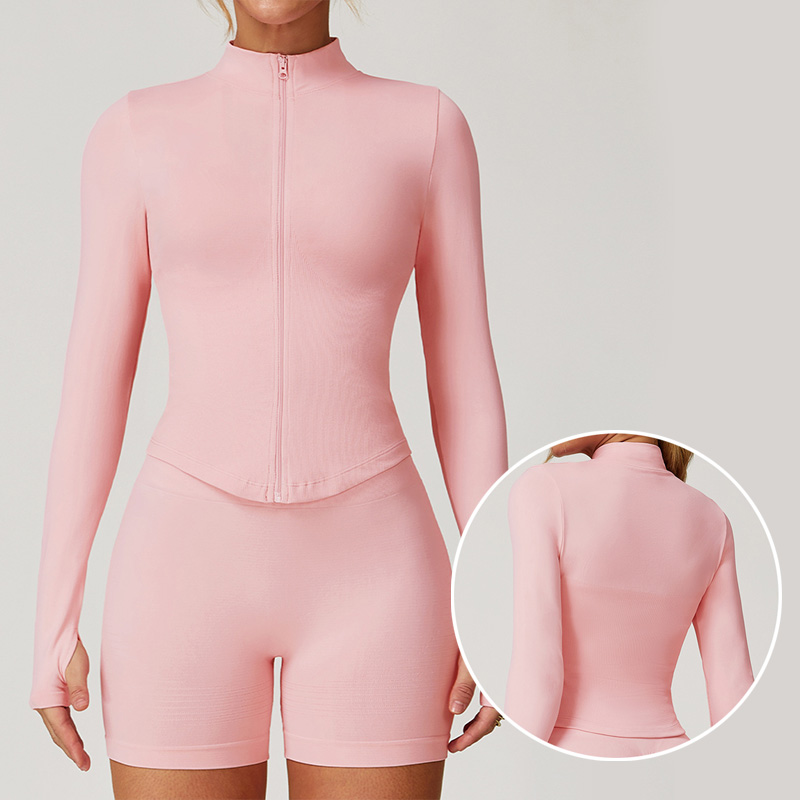 Stand- Collar Zipper Long-sleeved Jacket Yoga Fitness Sports Top Women's Tight Quick-drying Yoga Fitness Yoga Jacket