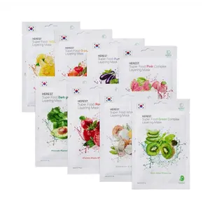 Top Quality Anti-Wrinkle Private Label Herest Super Food Layering Mask 8Types For Wholesale K-beauty Sheet Mask Pack Skincare
