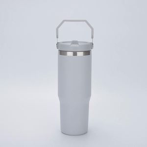 Mug de voyage isotherme portable avec poignée latérale, gobelet en acier inoxydable de 30 oz pour voiture, bureau et boissons en extérieur - Product Image 6