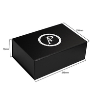 Boîtes cadeaux noires en carton de papier de luxe personnalisées avec logo blanc emballage magnétique avec couvercle boîte pliante cadeau magnétique