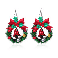 Nouvelles Boucles d'oreilles créatives en alliage de zinc et imitation perle pour femme, motif goutte d'huile et arbre, style européen et américain, pour Noël