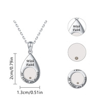 Collier en acier inoxydable Novirassine, vente en gros, pendentif goutte d'eau religieux inspirant avec bijoux de la foi, achat en gros maintenant