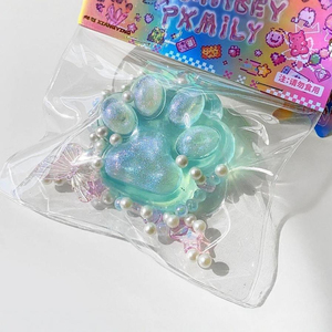 Pink Pearl Paw <b>Silicone</b> Stress Relief Squishy Gel <b>Bead</b> Fidget Toy Sensory Keychain Charm for Kids Adults Gift - Product Image 3