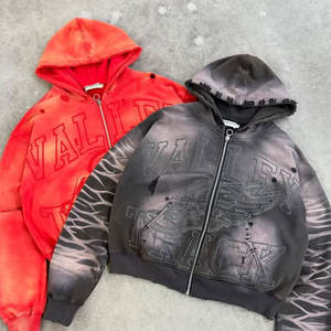 Produttore di <span class=keywords><strong>abbigliamento</strong></span> <span class=keywords><strong>Streetwear</strong></span> personalizzato Cropped Vintage con pietra invecchiata lavata con cappuccio con stampa grafica Dtg con cappuccio a tracolla - Product Image 4