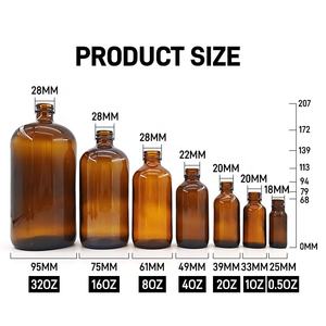 Pedido <span class=keywords><strong>Urgente</strong></span>: Botella de Vidrio Transparente Redonda Tipo Boston con Tapa de Baquelita de 1/2oz-32oz, con Gotero y Acabado Mate para Crema para el Cuidado de la Piel - Product Image 5