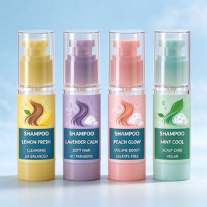 Botella de Plástico Transparente para Champú, Envase Cosmético con Bomba, Color Personalizado, para Cuidado del Cabello, Tamaño Viaje - Product Image 2