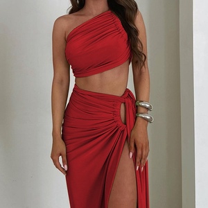 New <b>Sexy</b> Backless Bandeau Top Slim Slit Skirt Women's 2-Piece <b>Set</b> Fashion - Product Image 2