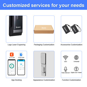 Innovators <b>Smart</b> Door <b>Lock</b> AF067 3D Facial Recognition Fingerprint Keypad TFT Display Bar Design Battery Powered - Product Image 4