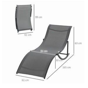 Chaise longue de plage pliable pour l'extérieur, chaise longue de piscine - Product Image 2