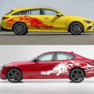 Autocollant latéral de <span class=keywords><strong>voiture</strong></span> en PVC auto-adhésif, imperméable et écologique, motif Flame Panther, design personnalisé pour voitures, camions et pick-up - Product Image 2
