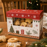 Boîtes cadeaux de Noël personnalisées imprimées, emballage en carton pliable avec logo pour produits de fêtes, vente en gros