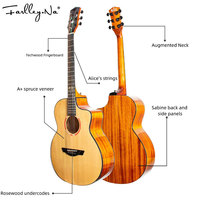 Manufacturer Direct 41-Inch Acoustic Guitar for Girls 6-String With Rosewood and Mahogany Back/Side Headstock Included
