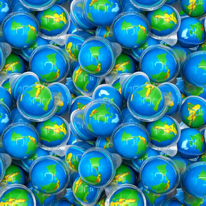 Bonbons Vente en gros Marque privée Personnalisée Halal 3D Planet Gummies Ball Blue Earth Jelly Bonbons avec confiture de fruits Jouet de bonbons pour enfants - Product Image 1