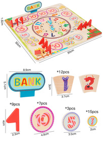 2025 YUCI LOGO Personalizado Jogos de Tabuleiro Educacional Ensino Aids Brinquedos Matemática Para Crianças Brinquedos De Madeira Fazenda Milionário - Product Image 5