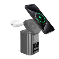 Pengisi Daya PD100w Dual Type-C 65W Kabel Data Cepat Retractable Stasiun Daya Nirkabel Magnetik untuk Ponsel 17 16 15 airpods samsung