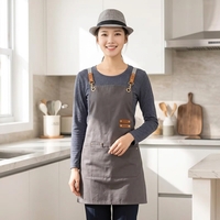 Tablier de cuisine en toile noir long personnalisé pour chef, idéal pour la vaisselle – Vente en gros à prix réduit