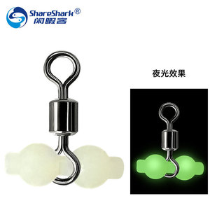 Anillo Giratorio ShareShark Gourd de Acero Inoxidable con Cuentas Luminosas, Conector de Pesca, Anillo de Equilibrio, Divisor de Línea - Product Image 1