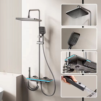 Ensemble de douche mural numérique en aluminium 4271 à commande par touches piano, mitigeur chaud/froid 4 fonctions, pour la maison – Vente directe usine