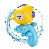 Pistolet à eau miniature en plastique Wanna Magic Cute Flatfish pour les tout-petits et les enfants - Jouet de bain pour la plage et la piscine en été, unisexe