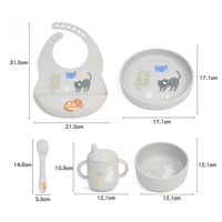 Ensemble de vaisselle en Silicone sans BPA, pour vente en gros, qualité alimentaire, sans bavures, variable, Style Animal, jeu d'assiettes pour enfants, couleur personnalisée