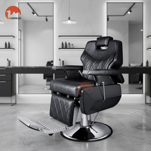 Fauteuil de Barbier <span class=keywords><strong>Professionnel</strong></span> Hydraulique Inclinable Grand Modèle pour Salon de Coiffure Commercial - Product Image 2