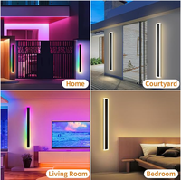 Applique murale moderne RVB à bande Applique murale d'intérieur à bande Applique murale d'extérieur multicolore à longue LED Appliques murales linéaires