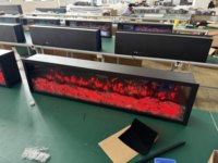 Cheminée électrique encastrable murale décorative de 50 cm sans chauffage, avec LED multicolores et effet de flamme de bûches, pour maison et villa