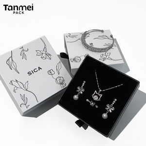 Caja de Joyería Blanca con Logotipo Personalizado, Empaque de Papel para Anillos, Aretes, Colgantes, Collares y Pulseras - Product Image 1