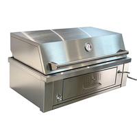 Barbecue au charbon de bois de qualité supérieure avec tiroir extractible et hauteur réglable, intégré en acier inoxydable SUS 304, pour cuisine extérieure, maison, jardin, fête