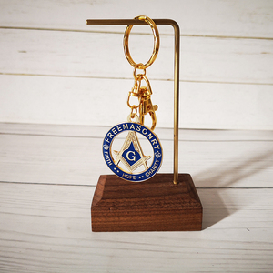 Llavero Masónico Azul con Insignia 'FAITH HOPE CHARITY', Accesorio Exquisito para Masón - Product Image 3