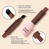 Pinceau angulaire et stylo à sourcils liquide longue tenue waterproof pour sourcils pressés, marque privée