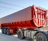 Semi-remorque benne basculante en acier robuste LUEN de 90 tonnes avec 3/4 essieux, pneus 12R22.5, dimensions 11000x2550x3850mm